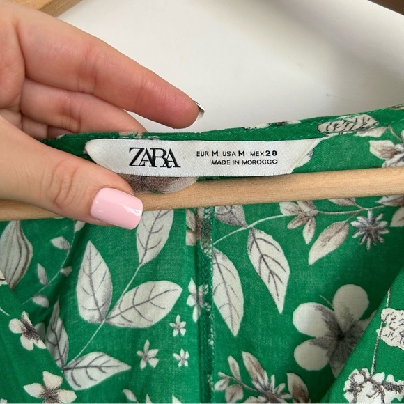Zara Green Floral Midi Dress - Picture 6 of 8